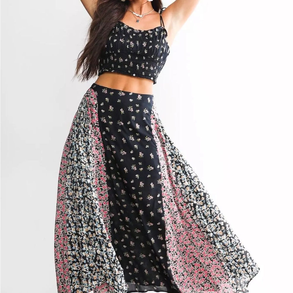 NWT Free People Kaia Floral Print 2 Piece Set - Large w/ Tags
